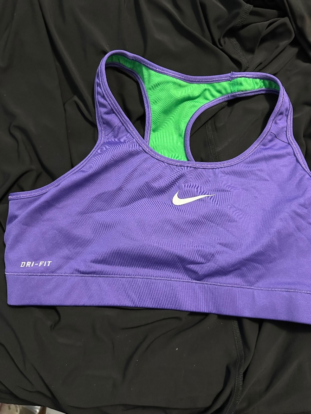 Nike Pro Dri-FIT Purple & Green Racerback Sports Bra 2XL
